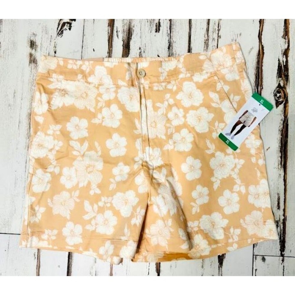 Jachs Girlfriend High Rise Chino Shorts Stretch Satin Womens XL 5” Inseam